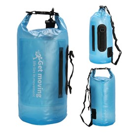 Bolsa Seca Impermeable, Ligera, de 10 l, Ideal para Kayak, navegación, Pesca, natación y Acampada (Azul)
