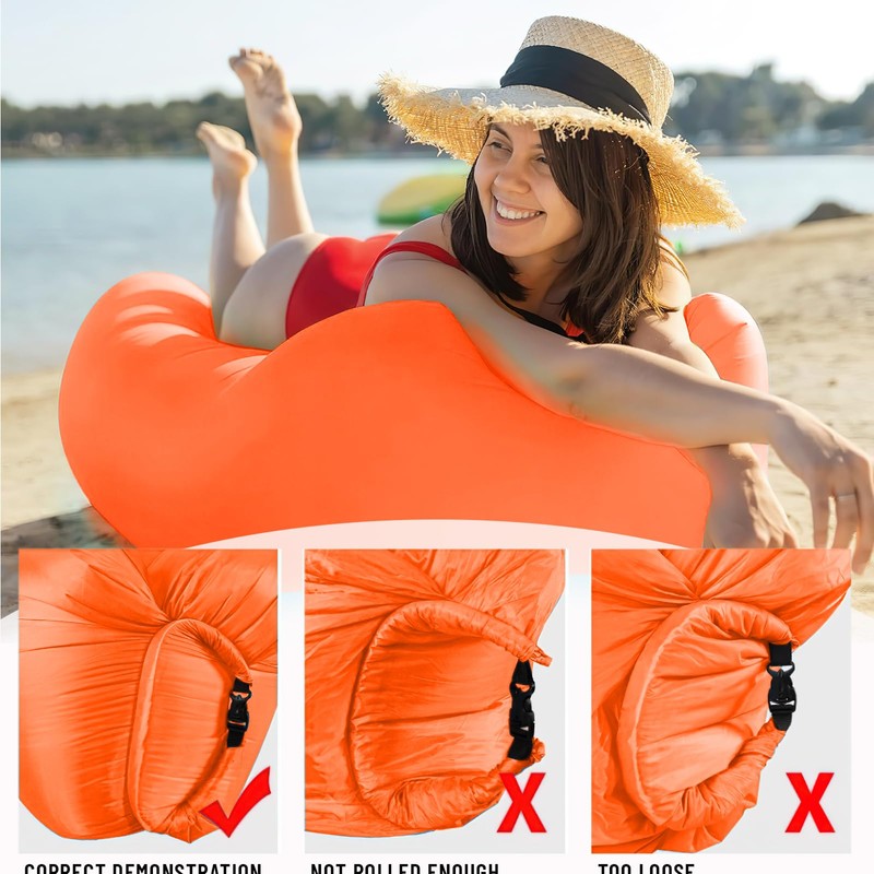 FainFun Inflatable Beach Sofa, 200 x 70 cm Sofa, Inflatable