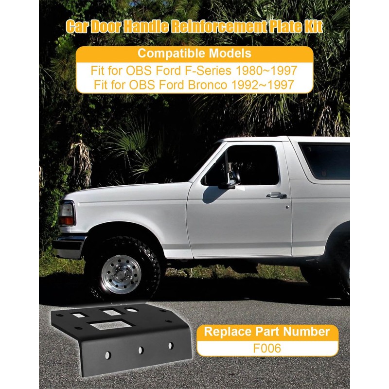 JUFZQO Pair Car Door Handle Reinforcement Plate Kit Compatible with