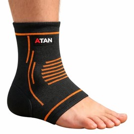 Atan Copper Ankle Compression Support Sleeve – Copper Infused Elastic Ankle Brace for Sprains, Plantar Fasciitis, Achilles Tendonitis, Sports, Running, Gym, Swelling & Pain Relief (L)