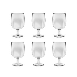 TarHong Simple Stacking Wine Goblet, Clear, 8.6 oz, Premium Plastic, Set of 6