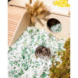 Niteangel Aspen Shaving Hamster Beddings for Syrian Dwarf Hamster Gerbil Mice Degu Rat Rabbit Bunny Guinea Pig Chinchilla Hedgehog or Other Small Pets (36L - White Paper Bedding)