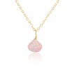 Rose Quartz Teardrop Necklace in 14k Gold Fill