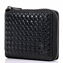 MATADOR Wallet 6404/A YKK Zip Landscape Format, Braided look, black, Vintage