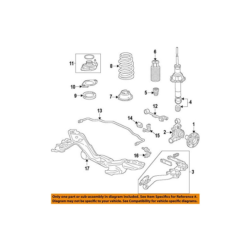 2015-2016 Honda CR-V Rear Sway Bar Bushing - 52306-T1W-A01