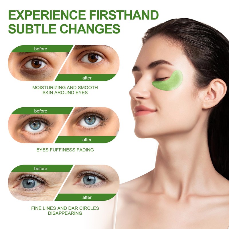 Augenpads, 60PCS Aloe Vera Augenmaske Gegen Augenringe, Collagen Essence Eye