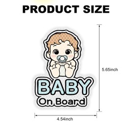 Baby On Board Reflective Stickers - Diamond Strength Car Safety Signs, High Visibility Waterproof Decals for Night Driving, Easy to Apply Rear Window Warning Signs for Newborn Infant Protection