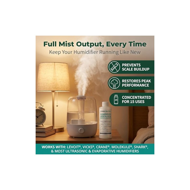 Think Crucial Humidifier Descaler – Effective White Dust Removal