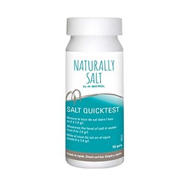 BAYROL Salt Test Strips - Tin of 10 Test Strips for Determining the Salt Content in the Pool - Measures Salt Concentration Between 0 and 7.4 g l - For Pools with Salt Electrolysis 288223 White