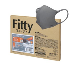 フィッティ Fitty スタイルフィットプラス マスク 27枚 (ふつうサイズ/不織布/立体/ダークグレ) 個包装 立体マスク (3層構造 / 小顔/息がしやすい/ふつう) 使い捨て