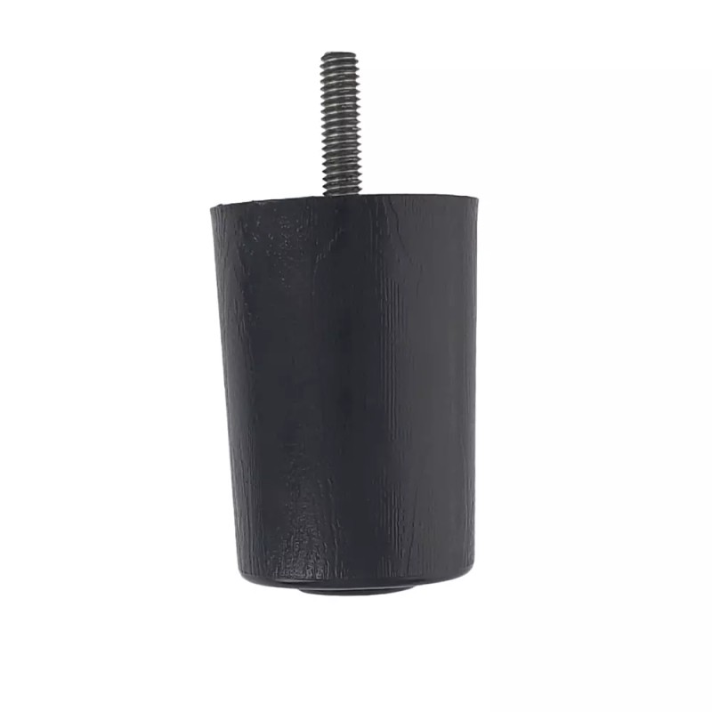 Leg Daddy 3" Black Round HDPE Plastic Sofa Leg, Set