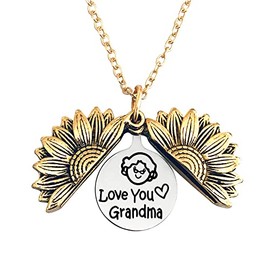 Grandma Sunflower Necklace Gifts for Women Nana Gifts from Grandkids Mothers Day Gifts for Grandmother Grandma Gifts from Grandchildren Birthday Gifts for Nana Sunflower Pendant Necklaces