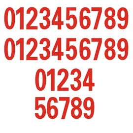 SAVITA 30pcs 4 Inch Reflective Numbers Sticker, 0-9 Reflective Mailbox Numbers Sticker Water & Oil Proof Self Adhesive Reflective Numbers for Outside Signs Cars Doors Windows Address Number (Red)