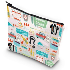 G2TUP 80s Moive Lover Make Up Bag Elvira & Chip Guillyard‌ Fans Gift Myntee Beach 1989 Dance Cosmetic Bag (Myntee Beach)