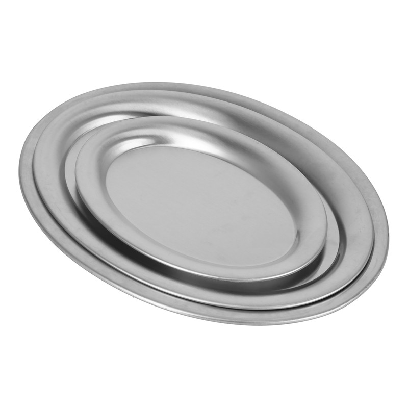 3pcs Stainless Steel Dessert Tray Mirror Polishing Process Snack Jewelry