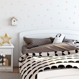 Stickerscape Star Wall Stickers (Mixed - 3 Sheets - Confetti Pink) | Space Wall Stickers for a Night Time Themed Bedroom or Nursery | Easy to Apply, Cleanly Removable