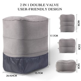 DAWNTREES Inflatable Foot Rest Pillow for Airplane, Inflatable Footrest for Kids to Sleep |Kids Plane Bed,