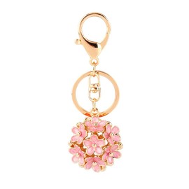 Walfront Key Ring, Cute Flower Key Ring, Crystal Charm Pendant, Bag, Purse, Car Keychain, Cute for Girls, rose