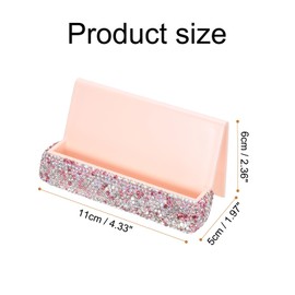 uxcell Business Card Holder for Desk, Plastic Single Side Business Name Card Organizer Desktop Card Rack Display Stand for Office Exhibition Meeting Home, Pink