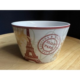 222 Fifth Joyeux Noel Gold" Eiffel Tower Appetizer Rice Bowl Paris France French