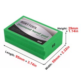 BSRTTOOL Diamond Hand Polishing Pads 400 Grit Sanding Blocks Foam Backing for Tile Stone Marble Concrete Ceramics Granite Glass Wet Dry 1PCS (Grit 400)