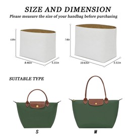 Upgraded Organizer Insert, Dup*nt Paper Inner Purse Organizer Insert Suit for Longchamp Le Pliage Bag Liner Bag Shape, Tote Bag Organizer Insert with Compartments(M, White,Compartments)