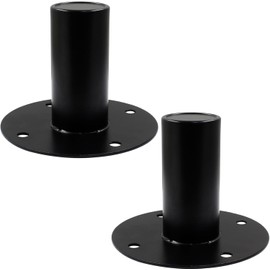 2 pcs Speaker Stand Top Bracket, Metal Speaker Mounts Hat, Studio Speaker Mount for Stand Pole (Black, 10.6 * 7.5CM)