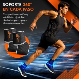 Hyperz - Tobilleras de Compresión Ajustables para Hombre y Mujer, Par con Diseño en Forma de 8 y Cierre de Velcro, Soporte para Tobillo en Gym, Running, Futbol y Entrenamiento, Talla Única, Negro