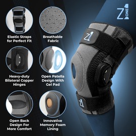 Z1 K11 Hinged Knee Brace for Arthritis Knee Pain, ACL, Meniscus Tear, Runner & Sports - Knee Support for Men & Women (Large)