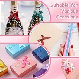 Mini Bows Craft Arty, 300 Piezas pequeñas Multicolor DIY Craft Tiny Satin Bows para Regalos Retallas de Cabello VIVI más