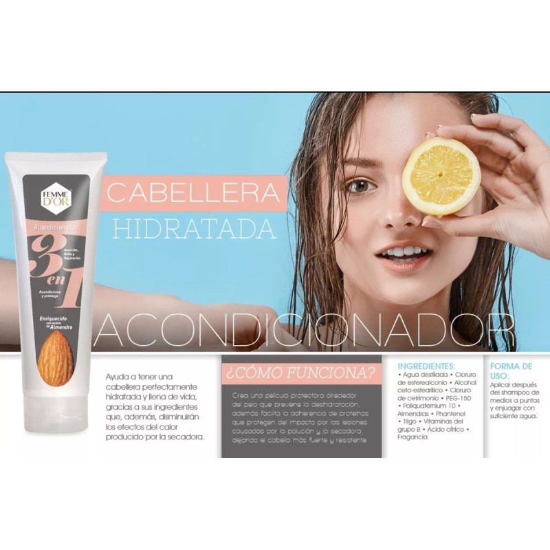 Femme D´or Acondicionador Femme D'or 250gr Caja X12 Pzs