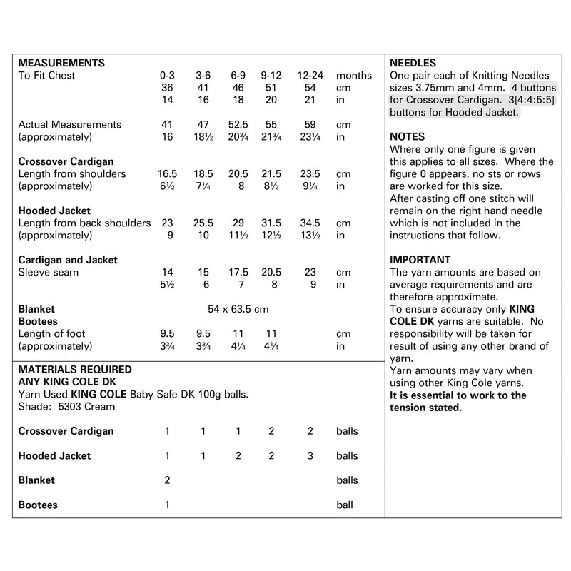 King Cole Baby DK Double Knit Knitting Pattern Cardigan Hooded