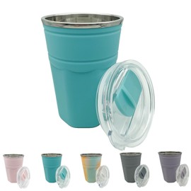 Kriklar 18.6oz Travel Mug, Quick Cooling Refrigeration Cup, Freezer Cup, Freezer Jug, 550 ml Double Wall Cups, Stainless Steel Cup with Lid and Straw, Freezer Cups, Keep Drink Cold （Cyan）