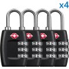 4 x TSA Lock Travel Luggage 3 Digit Combination Resettable