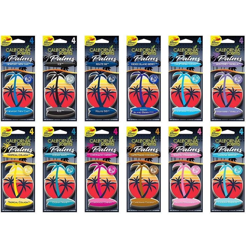 California Car Scents AC CS Ambientador Coche Palmera Papel 4UDS