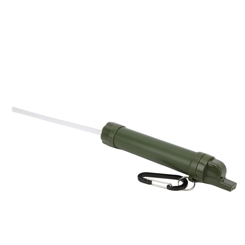 Outdoor Water Filter Straw Water Purifier with Compass Whistle Carabiner