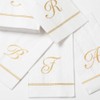 Caspari Hemstitch Script Paper Guest Towel Napkins in Letter F,