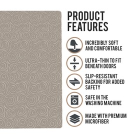 Shape28 Bathroom Set of 3 Mats Bathtub Shower 28x20 Inches Vanity 24x18 Inches Toilet 20x16 Inches Microfiber None Slip Latte Color Design 4T