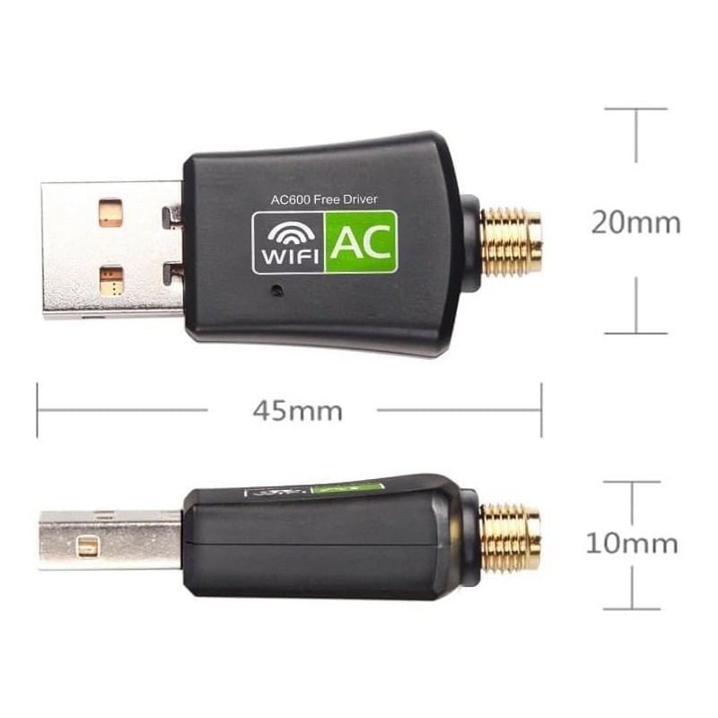USB WiFi Adapter 600Mbps Wireless Card Network Dongle for PC