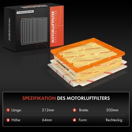 Frankberg Air Filter Engine Air Filter Compatible with Corsa D S07 1.3L-1.7L 2006-2014 Corsa D Box/Hatchback S07 1.4L-1.7L 2006-2014 Replace# 5834043