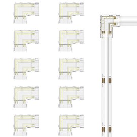 MIWISE 10mm Connectors Kit for 4-Pin RGB COB LED Strip,10pcs Gapless L-Shaped Connectors,Solderless Extension Connectors for 5V/9V/12V/24V RGB COB LED Strip Lights,for DIY Lighting Projects
