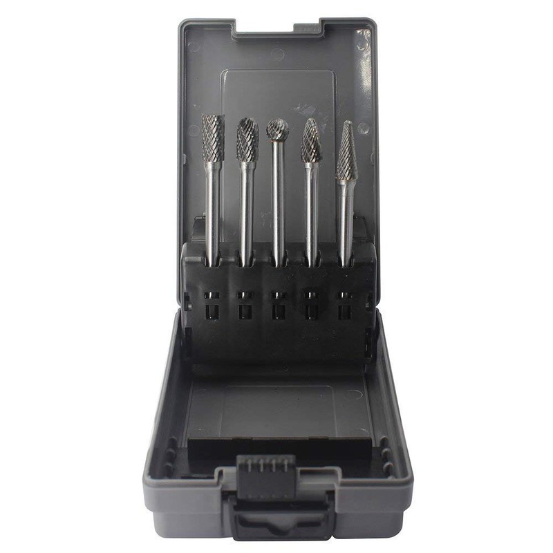 Carbide Burrs Set 5pcs JESTUOUS 1/4 Inch Shank Diameter Extended