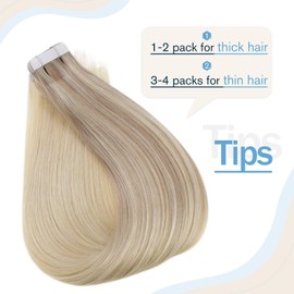 Easyouth Tape in Real Remy Hair Extensions Human Hair 16 Inch Tape in Hair Extensions Seamless Jet Black Tape in Extensions Natural Hair 20 Pieces