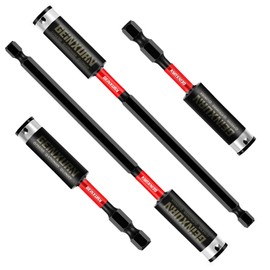GEINXURN Pack of 4 Bit Holder Magnetic Bit Extension for Screwdrivers Quick Change Bit Holder S2 Steel 1/4 Inch Hex Shank Universal Bit Extension (75 mm, 150 mm Long)