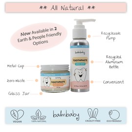 Kids All Natural Fluoride Free Toothpaste – SLS Free Toothpaste with Xylitol, Vegan Gluten Free, Glass Jar Zero Waste Teeth Paste (Orange, 2-Pack)