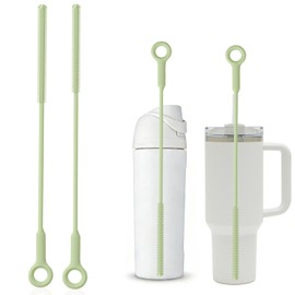 Straw Cleaner Brush Set - Raymeefa Scratch-Free Detail Cleaning for Reusable Straws & Tumblers (Avocado Green)