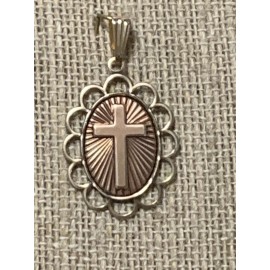 NEW ITEM SALE! VINTAGE HAND-CRAFTED RADIANT CROSS PENDANT/CHARM.