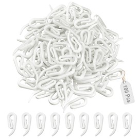Plastic Curtain Hooks,100 Piece White Plastic Curtain Accessories Hook for Door Curtains Window Curtains and Pencil Pleat Curtains,28 mm x 12 mm