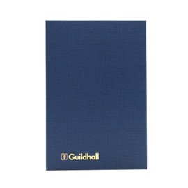 Exacompta - Ref 32/3Z - Guildhall - Account Book, 298 x 203mm, 3 Cash Columns, 160 Pages 95gsm Ledger Quality Paper, Traditionally sewn, Blue Vinyl Cover with Bookmark,Black