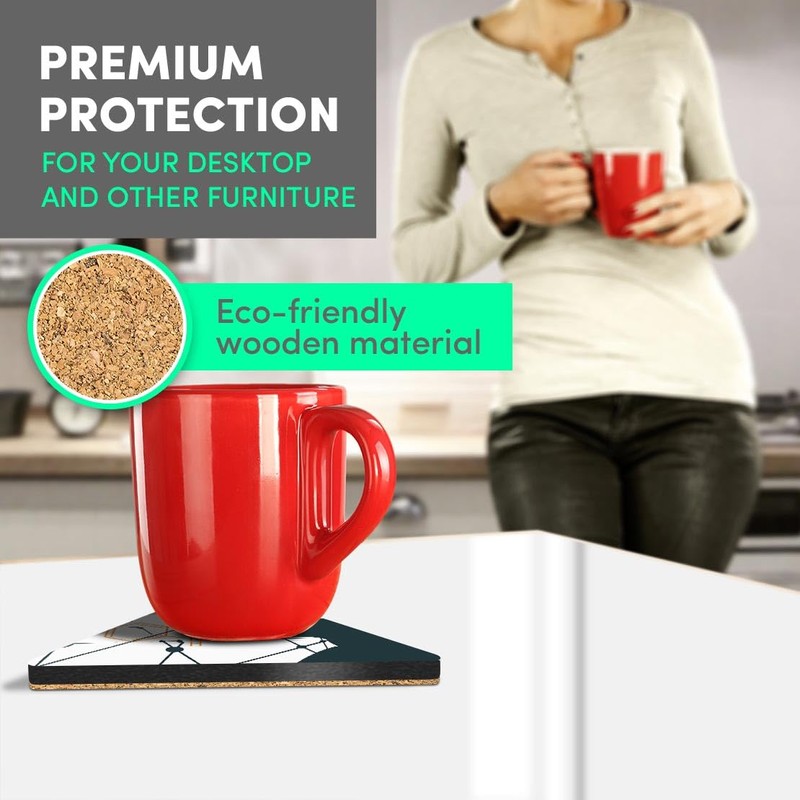 1 x Triangle Coaster - Serotonin Hormone Joy Cork Backed